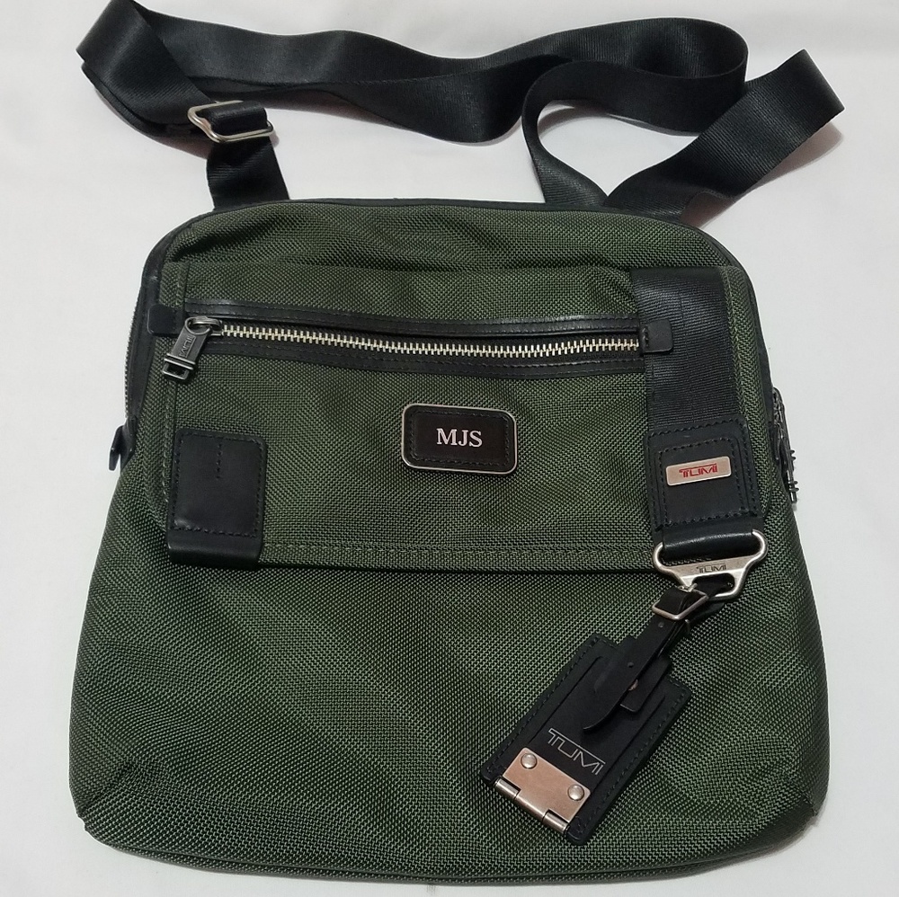 Tumi Green crossbody messenger bag